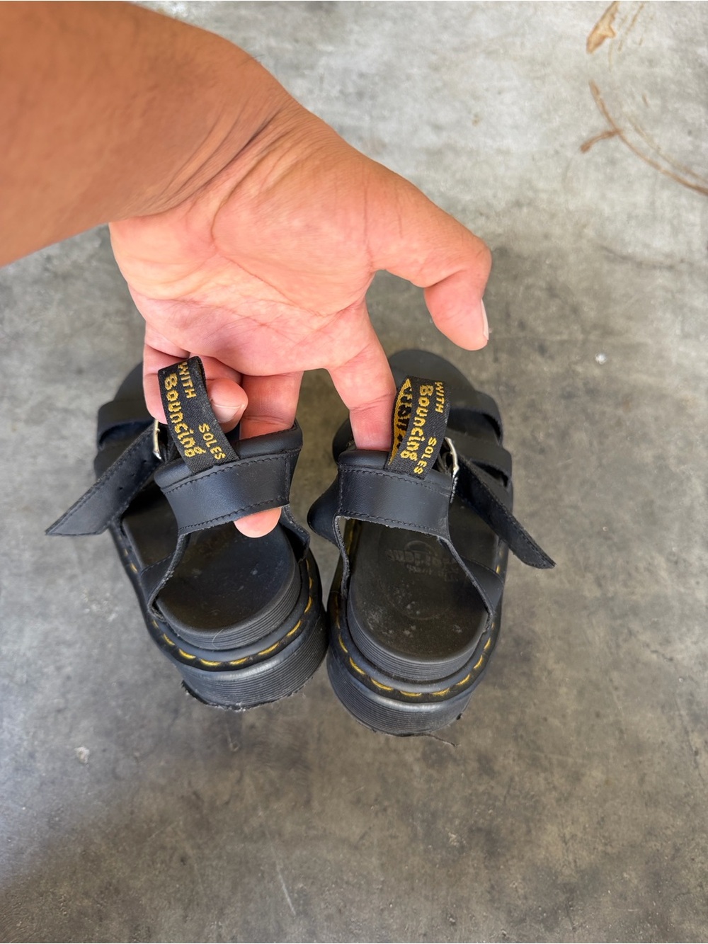 Dr. Martens Blaire Athena Strap Leather Sandals - Black Size 9 - Picture 3 of 7